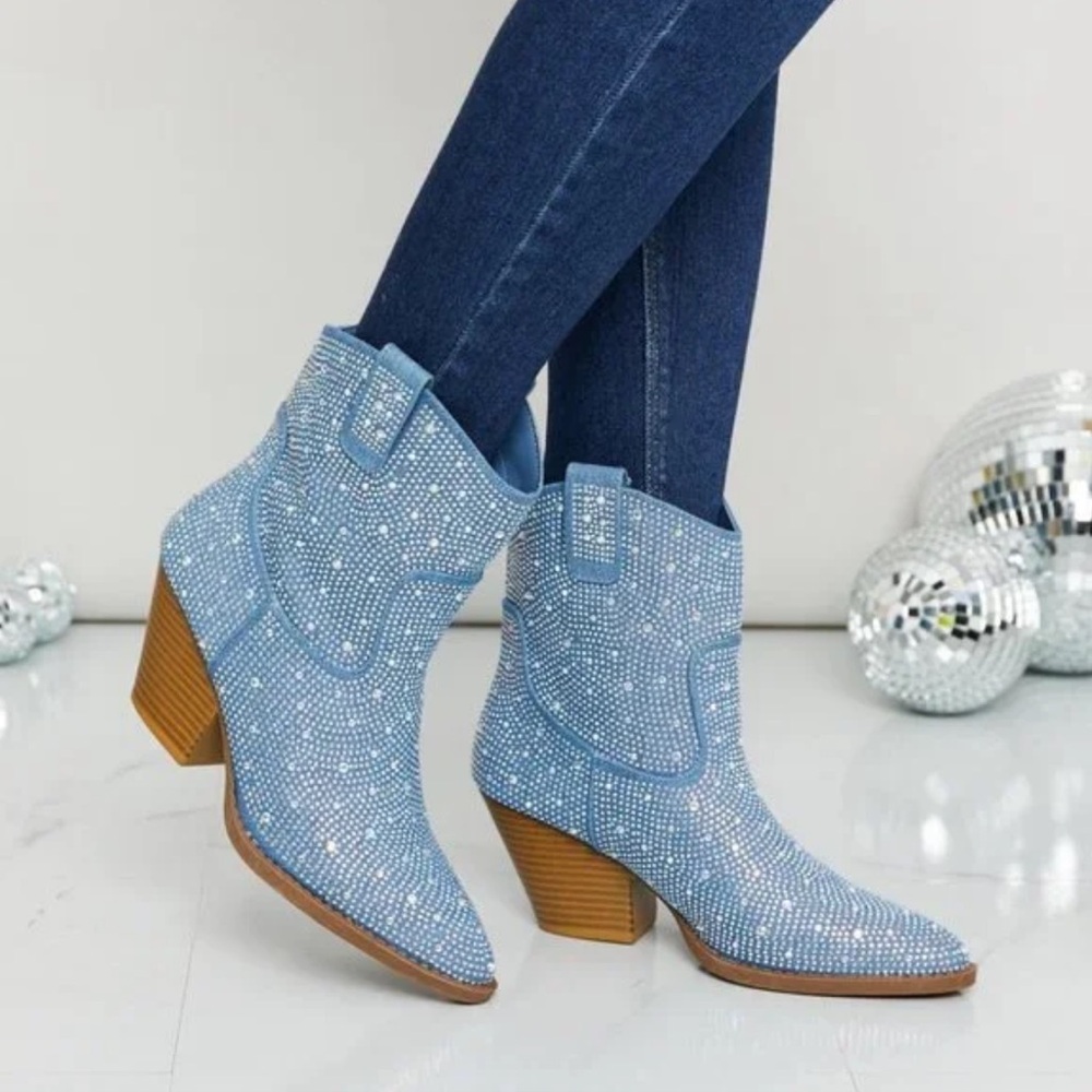 Forever link rhinestone cowboy booties